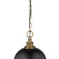 Z-Lite Peyton 12" 2-Light Matte Black and Factory Bronze Mini Pendant Light With Opal Etched Glass Shade