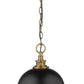 Z-Lite Peyton 12" 2-Light Matte Black and Factory Bronze Mini Pendant Light With Opal Etched Glass Shade