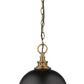 Z-Lite Peyton 12" 2-Light Matte Black and Factory Bronze Mini Pendant Light With Opal Etched Glass Shade