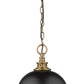 Z-Lite Peyton 12" 2-Light Matte Black and Factory Bronze Mini Pendant Light With Opal Etched Glass Shade
