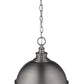 Z-Lite Peyton 15" 2-Light Antique Nickel Pendant Light With Opal Etched Glass Shade