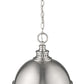 Z-Lite Peyton 15" 2-Light Brushed Nickel Pendant Light With Opal Etched Glass Shade