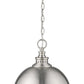 Z-Lite Peyton 15" 2-Light Brushed Nickel Pendant Light With Opal Etched Glass Shade