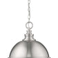 Z-Lite Peyton 15" 2-Light Brushed Nickel Pendant Light With Opal Etched Glass Shade