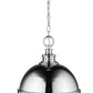 Z-Lite Peyton 15" 2-Light Chrome Pendant Light With Opal Etched Glass Shade