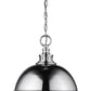 Z-Lite Peyton 15" 2-Light Chrome Pendant Light With Opal Etched Glass Shade