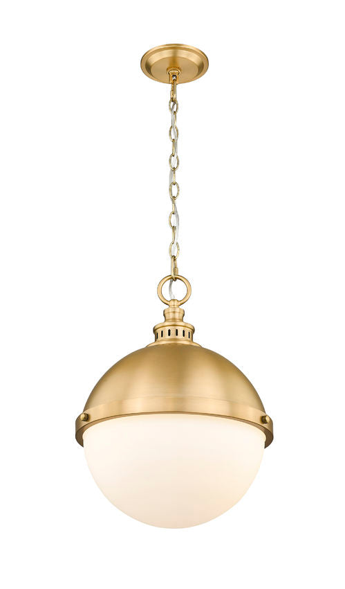 Z-Lite Peyton 15" 2-Light Classic Brass Iron Pendant Light