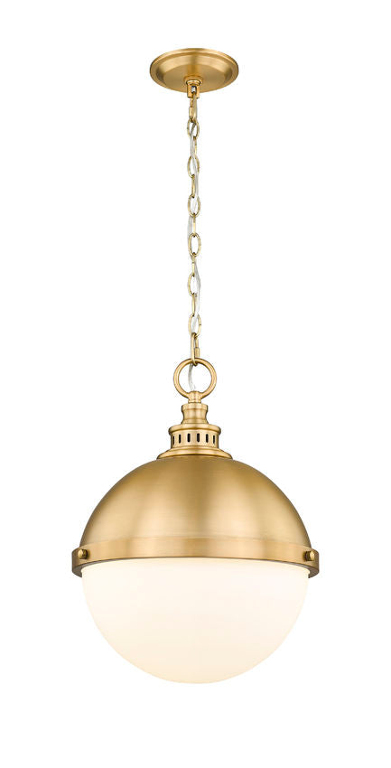 Z-Lite Peyton 15" 2-Light Classic Brass Iron Pendant Light