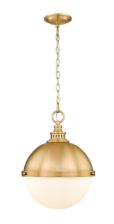 Z-Lite Peyton 15" 2-Light Classic Brass Iron Pendant Light