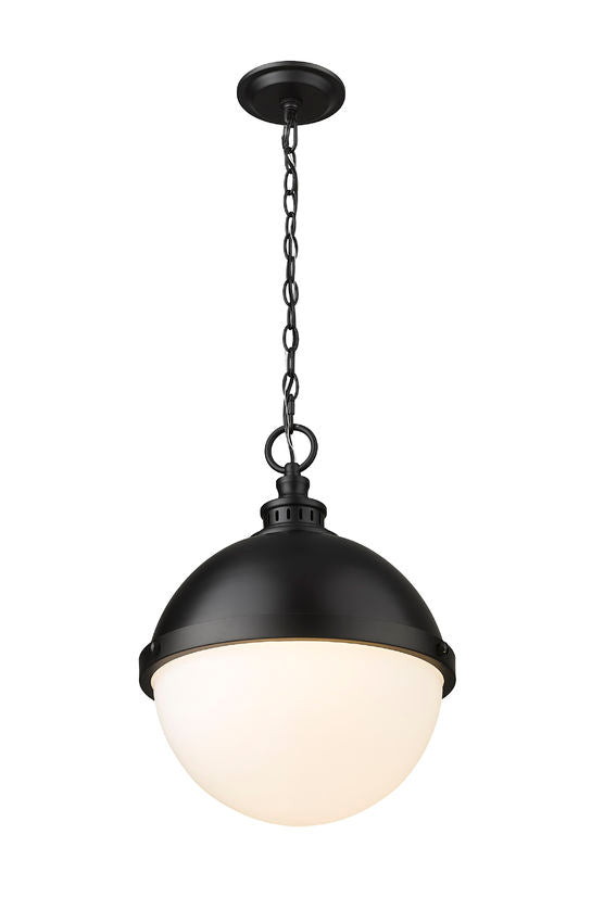 Z-Lite Peyton 15" 2-Light Matte Black Iron Pendant Light