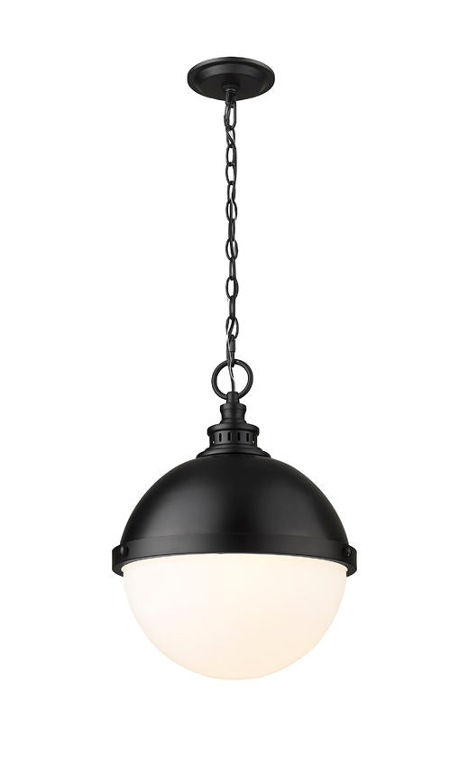 Z-Lite Peyton 15" 2-Light Matte Black Iron Pendant Light