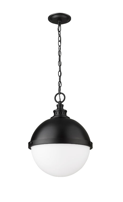 Z-Lite Peyton 15" 2-Light Matte Black Iron Pendant Light