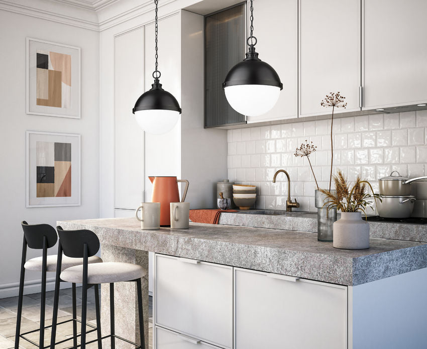 Z-Lite Peyton 15" 2-Light Matte Black Iron Pendant Light