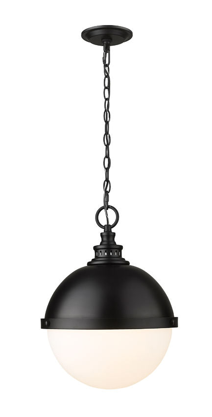 Z-Lite Peyton 15" 2-Light Matte Black Iron Pendant Light