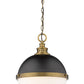 Z-Lite Peyton 15" 2-Light Matte Black and Factory Bronze Pendant Light With Opal Etched Glass Shade