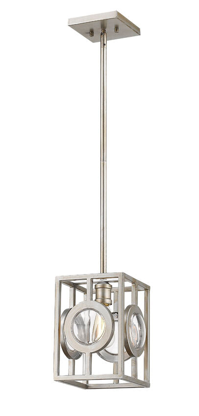 Z-Lite Port 9" 1-Light Antique Silver Steel Pendant Light