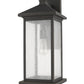 Z-Lite Portland 10" W x 22" H 1-Light Oil Rubbed Bronze Aluminum Outdoor Wall Sconce With Clear Seedy Glass Shade