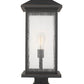 Z-Lite Portland 10" W x 25" H 1-Light Oil Rubbed Bronze Outdoor Pier Mounted Fixture and Square Pier Mount Hardware With Clear Beveled Glass Shade