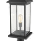 Z-Lite Portland 10" W x 26" H 1-Light Black Outdoor Pier Mounted Fixture With Clear Beveled Glass Shade and Square Pier Mount Hardware