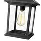 Z-Lite Portland 8" 1-Light Black Aluminum Outdoor Chain Mount Ceiling Fixture With Clear Beveled Glass Shade