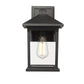 Z-Lite Portland 8" 1-Light Black Aluminum Outdoor Wall Sconce With Clear Beveled Glass Shade