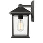 Z-Lite Portland 8" 1-Light Black Aluminum Outdoor Wall Sconce With Clear Beveled Glass Shade