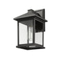 Z-Lite Portland 8" 1-Light Black Aluminum Outdoor Wall Sconce With Clear Beveled Glass Shade