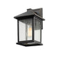 Z-Lite Portland 8" 1-Light Oil Rubbed Bronze Aluminum Outdoor Wall Sconce With Clear Seedy Glass Shade
