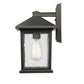 Z-Lite Portland 8" 1-Light Oil Rubbed Bronze Aluminum Outdoor Wall Sconce With Clear Seedy Glass Shade