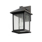 Z-Lite Portland 8" 1-Light Oil Rubbed Bronze Aluminum Outdoor Wall Sconce With Clear Seedy Glass Shade