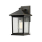 Z-Lite Portland 8" 1-Light Oil Rubbed Bronze Aluminum Outdoor Wall Sconce With Clear Seedy Glass Shade
