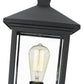 Z-Lite Portland 8" W x 17" H 1-Light Black Outdoor Pier Mounted Fixture and Square Pier Mount Hardware With Clear Beveled Glass Shade