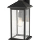 Z-Lite Portland 8" W x 18" H 1-Light Black Aluminum Outdoor Wall Sconce With Clear Beveled Glass Shade