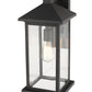 Z-Lite Portland 8" W x 18" H 1-Light Black Aluminum Outdoor Wall Sconce With Clear Beveled Glass Shade