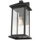 Z-Lite Portland 8" W x 18" H 1-Light Black Aluminum Outdoor Wall Sconce With Clear Beveled Glass Shade
