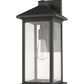 Z-Lite Portland 8" W x 18" H 1-Light Black Aluminum Outdoor Wall Sconce With Clear Beveled Glass Shade