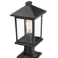 Z-Lite Portland 8" W x 18" H 1-Light Black Outdoor Pier Mounted Fixture and Square Pier Mount Hardware With Clear Beveled Glass Shade