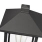 Z-Lite Portland 8" W x 18" H 1-Light Black Outdoor Pier Mounted Fixture and Square Pier Mount Hardware With Clear Beveled Glass Shade