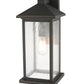 Z-Lite Portland 8" W x 18" H 1-Light Oil Rubbed Bronze Aluminum Outdoor Wall Sconce With Clear Seedy Glass Shade