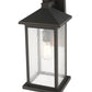 Z-Lite Portland 8" W x 18" H 1-Light Oil Rubbed Bronze Aluminum Outdoor Wall Sconce With Clear Seedy Glass Shade