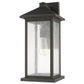 Z-Lite Portland 8" W x 18" H 1-Light Oil Rubbed Bronze Aluminum Outdoor Wall Sconce With Clear Seedy Glass Shade