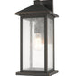 Z-Lite Portland 8" W x 18" H 1-Light Oil Rubbed Bronze Aluminum Outdoor Wall Sconce With Clear Seedy Glass Shade