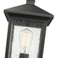 Z-Lite Portland 8" W x 18" H 1-Light Oil Rubbed Bronze Outdoor Pier Mounted Fixture and Square Pier Mount Hardware With Clear Seedy Glass Shade