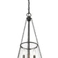 Z-Lite Prescott 12" 3-Light Matte Black Pendant Light With Clear Glass Shade