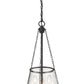 Z-Lite Prescott 12" 3-Light Matte Black Pendant Light With Clear Glass Shade