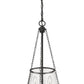 Z-Lite Prescott 12" 3-Light Matte Black Pendant Light With Clear Glass Shade