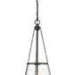 Z-Lite Prescott 12" 3-Light Matte Black Pendant Light With Clear Glass Shade