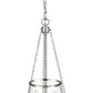 Z-Lite Prescott 12" 3-Light Polished Nickel Pendant Light With Clear Glass Shade