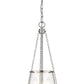 Z-Lite Prescott 12" 3-Light Polished Nickel Pendant Light With Clear Glass Shade