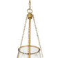 Z-Lite Prescott 12" 3-Light Rubbed Brass Pendant Light With Clear Glass Shade
